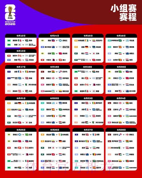 2026世界杯小组赛赛程实时更新最新时间表怎么查